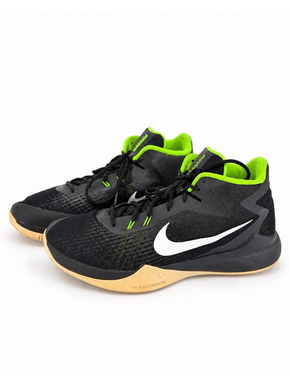 Nike Zoom Evidence Men’s Size 13 Black Green Volt Basketball Shoes 852464-006